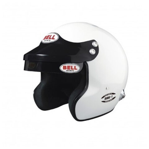Capacete Bell MAG-1 branco ( Hans ) FIA 8859-2015